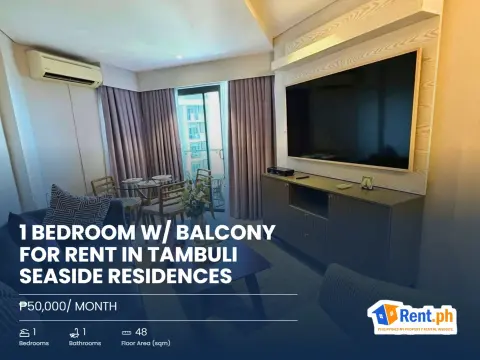 1 Bedroom w/ Balcony For Rent in Tambuli Seaside Residences