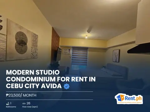 Modern Studio Condominium For Rent in Cebu City Avida