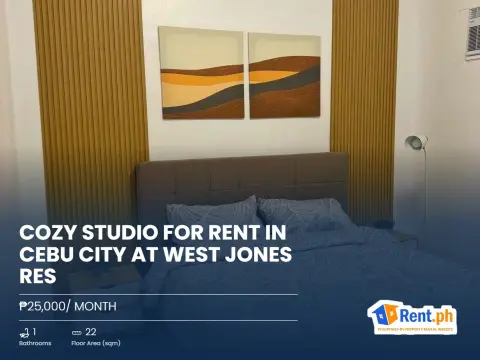 Cozy Studio For Rent in Cebu City at West Jones Res