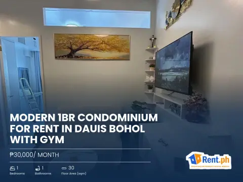 Modern 1BR Condominium For Rent in Dauis Bohol with Gym