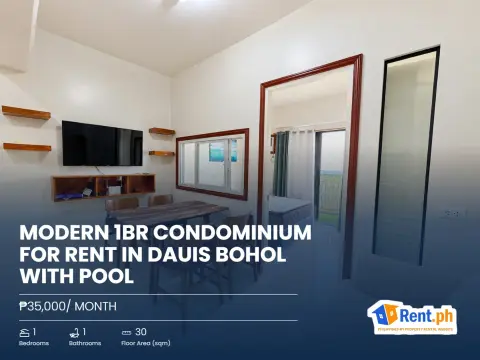 Modern 1BR Condominium For Rent in Dauis Bohol with Pool