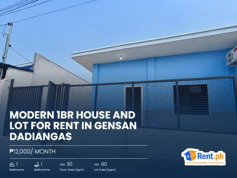 Modern 1BR House and Lot For Rent in GenSan Dadiangas