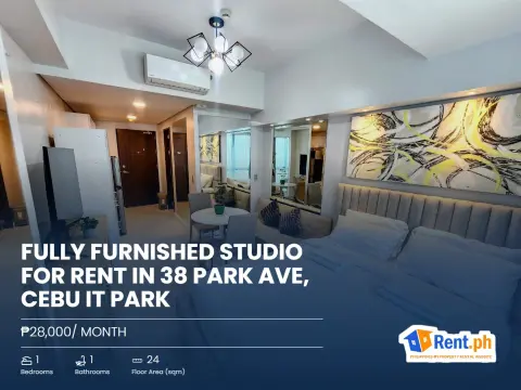 Fully Furnished Studio for Rent in 38 PARK AVE, Cebu IT Park