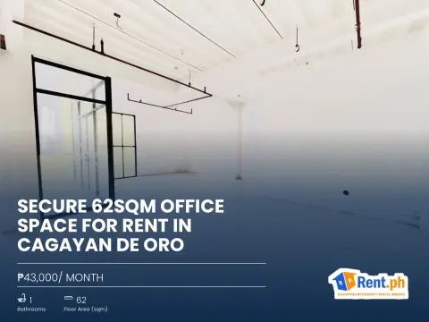 Secure 62sqm Office Space For Rent in Cagayan De Oro