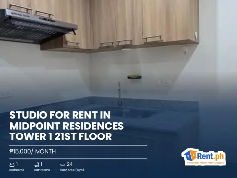 Studio For Rent in Midpoint Residences Tower 1 21st Floor