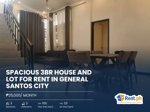 Spacious 3BR House and Lot For Rent in General Santos City