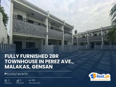 FULLY FURNISHED 2BR TOWNHOUSE IN PEREZ AVE., MALAKAS, GENSAN