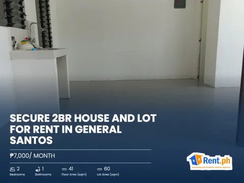 Secure 2BR House and Lot For Rent in General Santos