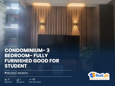 Condominium- 3 Bedroom- Fully Furnished good for Student