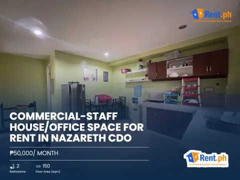 COMMERCIAL-STAFF HOUSE/OFFICE SPACE FOR RENT IN NAZARETH CDO