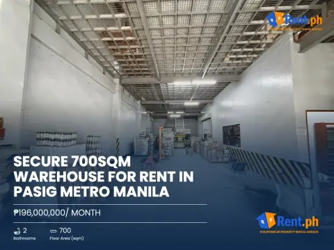Secure 700sqm Warehouse For Rent in Pasig Metro Manila