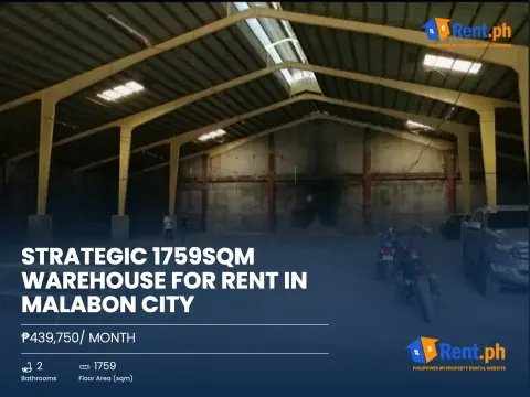 Strategic 1759sqm Warehouse For Rent in Malabon City