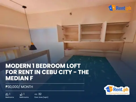 Modern 1 Bedroom Loft For Rent in Cebu City - The Median F