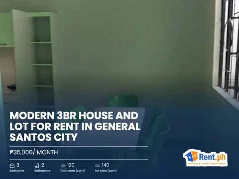 Modern 3BR House and Lot For Rent in General Santos City