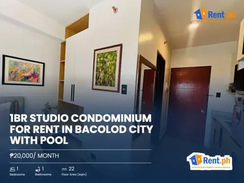 1BR Studio Condominium For Rent in Bacolod City with Pool