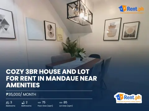 Cozy 3BR House and Lot For Rent in Mandaue near Amenities