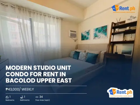 Modern Studio Unit Condo For Rent in Bacolod Upper East