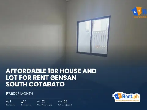 Affordable 1BR House and Lot For Rent Gensan South Cotabato