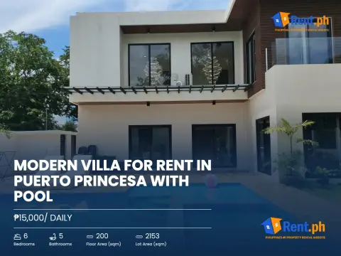 Modern Villa For Rent in Puerto Princesa with Pool