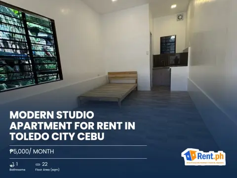 Modern Studio Apartment For Rent in Toledo City Cebu