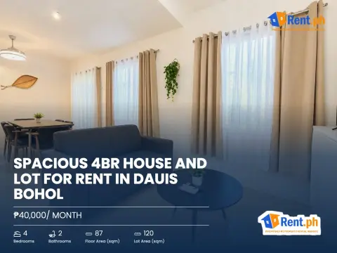 Spacious 4BR House and Lot For Rent in Dauis Bohol