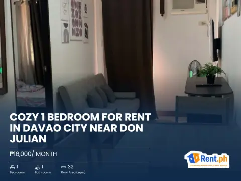 Cozy 1 Bedroom For Rent in Davao City near Don Julian