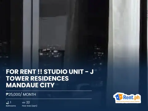 FOR RENT !! STUDIO UNIT - J TOWER RESIDENCES MANDAUE CITY