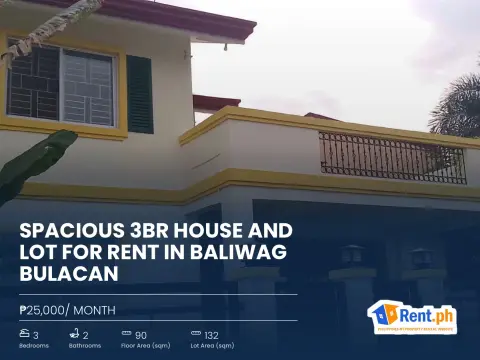 Spacious 3BR House and Lot For Rent in Baliwag Bulacan