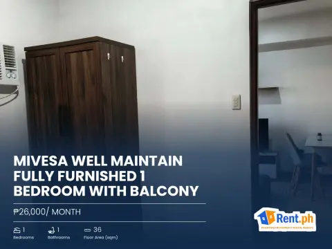 Mivesa Well Maintain Fully furnished 1 bedroom with balcony