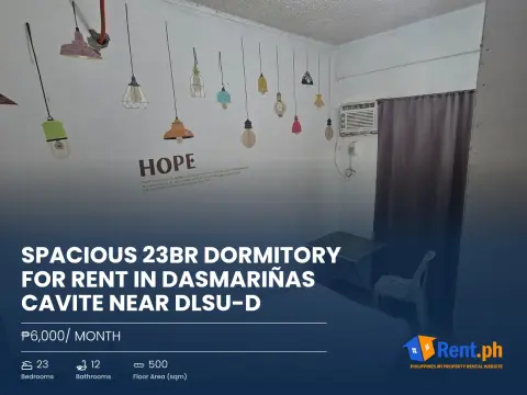 Spacious 23BR Dormitory For Rent in Dasmariñas Cavite near DLSU-D