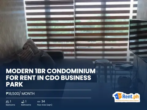 Modern 1BR Condominium For Rent in CDO Business Park