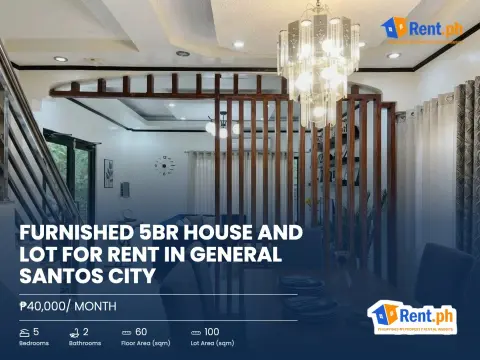 Furnished 5BR House and Lot For Rent in General Santos City
