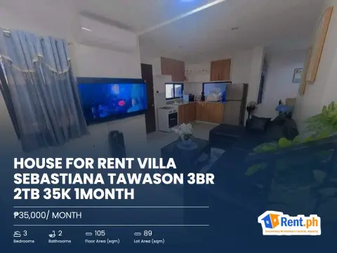 House for Rent Villa Sebastiana Tawason 3br 2tb 35k 1month