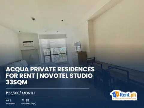 Acqua Private Residences For Rent | Novotel Studio 33sqm