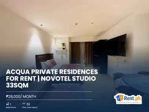 Acqua Private Residences For Rent | Novotel Studio 33sqm