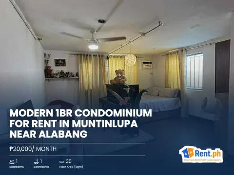 Modern 1BR Condominium For Rent in Muntinlupa near Alabang