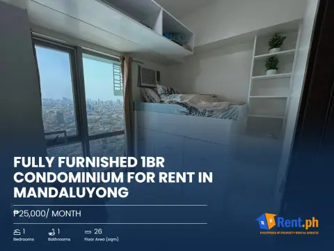 Fully Furnished 1BR Condominium For Rent in Mandaluyong