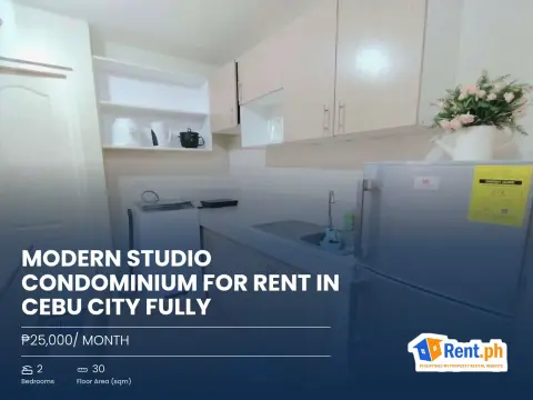 Modern Studio Condominium For Rent in Cebu City Fully