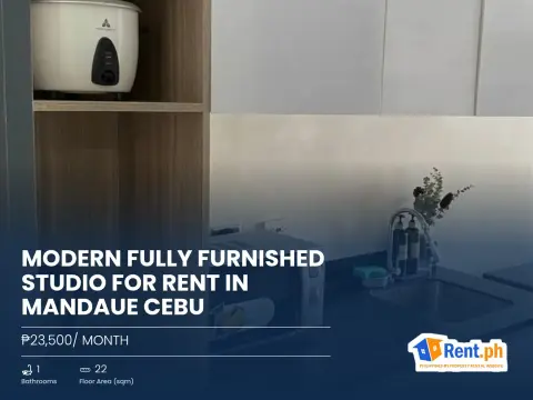 Modern Fully Furnished Studio For Rent in Mandaue Cebu