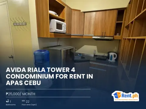 Avida Riala Tower 4 Condominium For Rent in Apas Cebu