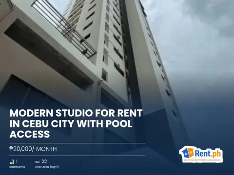Modern Studio For Rent in Cebu City with Pool Access