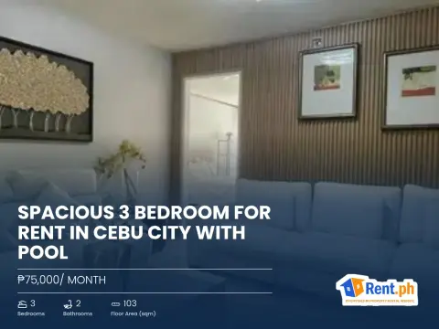 Spacious 3 Bedroom For Rent in Cebu City with Pool