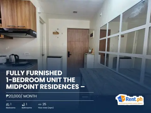 FULLY FURNISHED 1-BEDROOM UNIT THE MIDPOINT RESIDENCES –