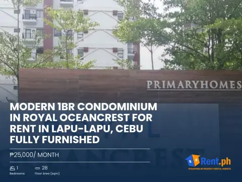 Modern 1BR Condominium in Royal Oceancrest For Rent in Lapu-Lapu, Cebu Fully Furnished