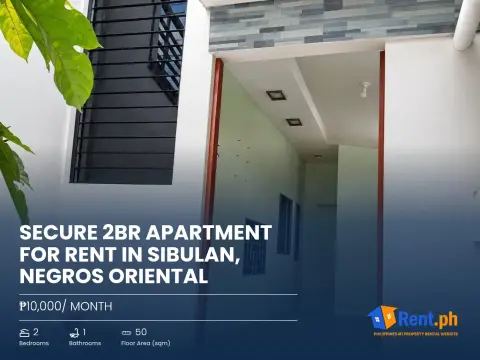 Secure 2BR Apartment For Rent in Sibulan, Negros Oriental