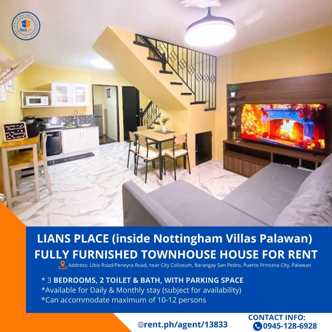 FULLY FURNISHED DUPLEX TOWNHOUSE (LIANS PLACE - NOTTINGHAM VILLAS PALAWAN) NEAR CITY COLISUEM https://www.rent.ph/uploads/0013/13833/2025/06/17/nvp.jpg